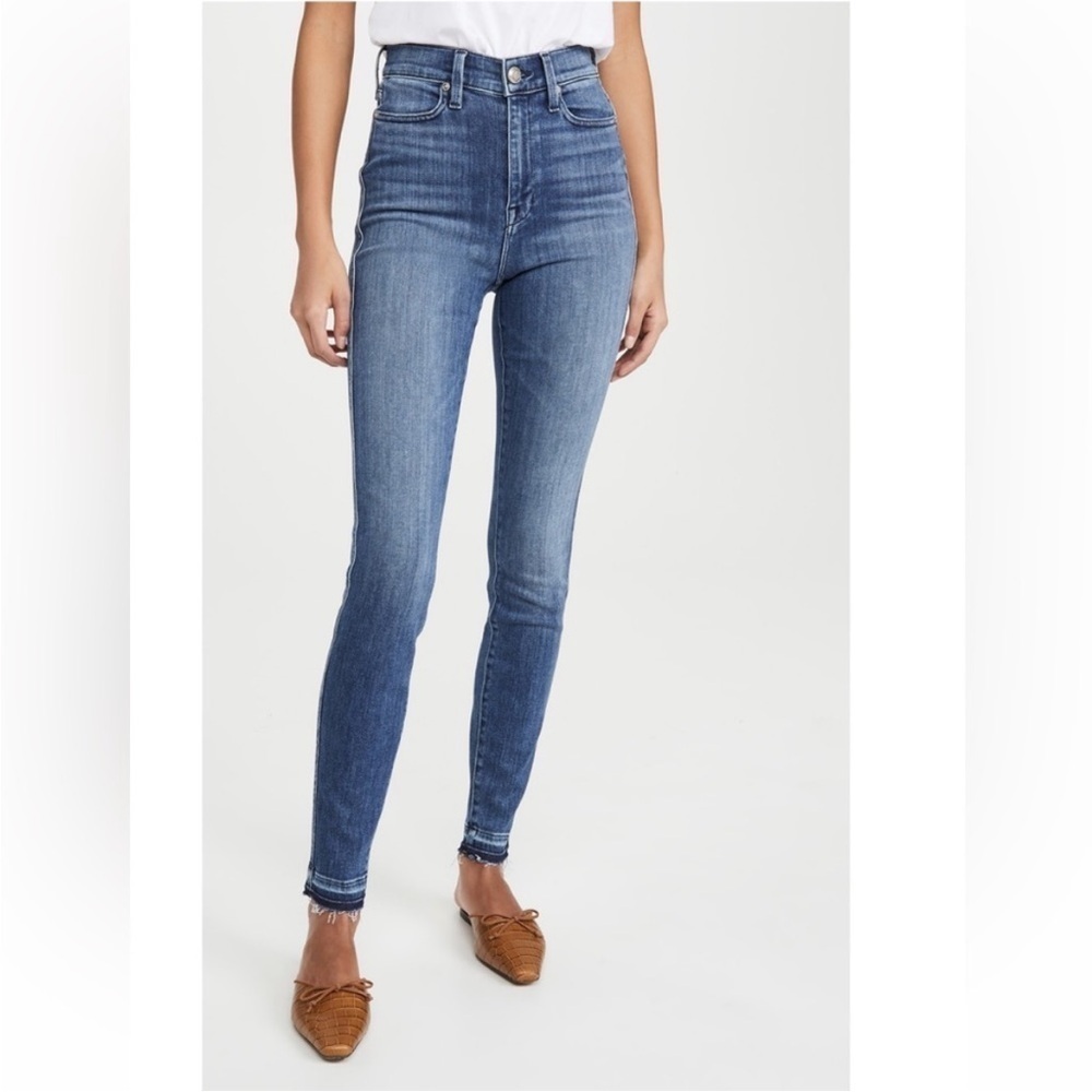AYR Jean The Riser Psychic City Dark Wash Stretch Cotton Raw Hem Sz 26 x 28